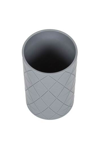 ANTBRO ® toothbrush holder in gray plastic with triangular shape, Ø7x12cm