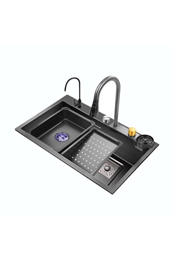 OEMN Feiyusink Multifunctional Kitchen Sink, Cascading Waterfall, Extractable Shower with 3 Functions Plu