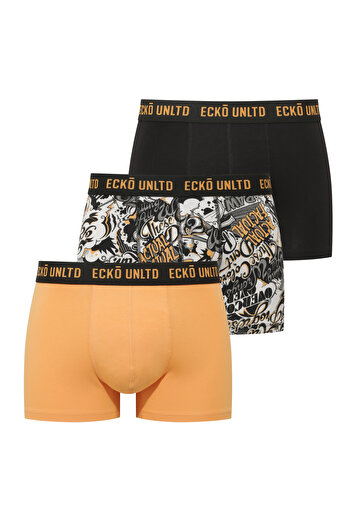 ECKO Yellow - Black - Printed 3-Pack Boxer