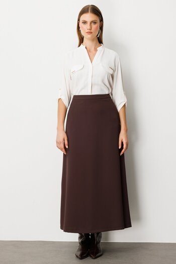 Ekol Maxi Boy Crepe Skirt Brown