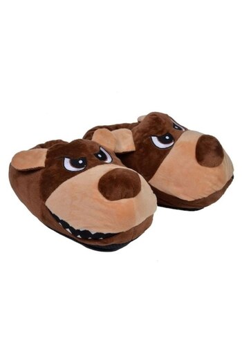 ANTBRO Slippers for Men Antbro, Brown, 3D Dog Shape, Size 40-42