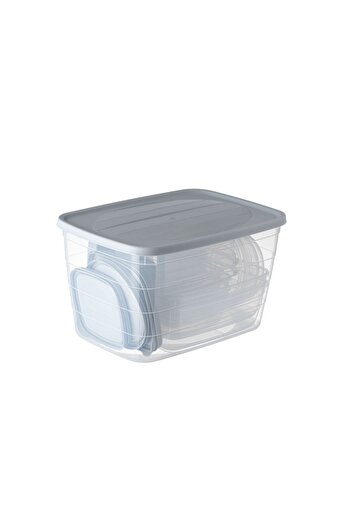 NO BRAND Transparent Food Containers with Lids, 11 Pieces