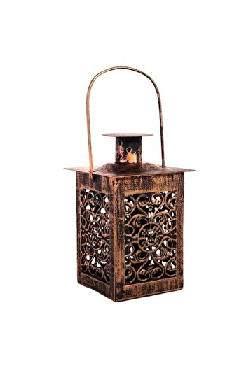 offlimits Brown Metal Lantern for Easter Candle, DecorCasa, 6 x 12.5 cm