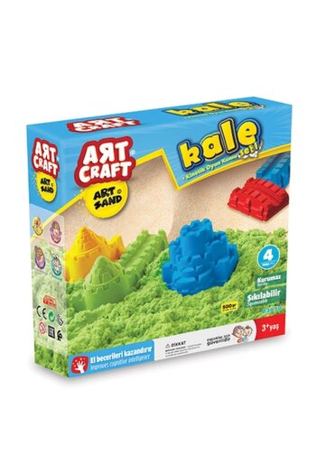 indiggo Set Kinetic Sand, Art Craft Castle, Includes 4 Molding Shapes, Easy Modeling and Cleaning, Premium Q