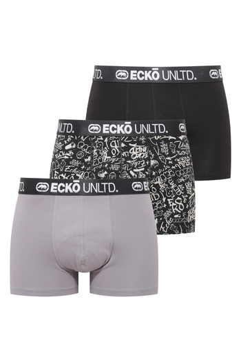 ECKO Black - Gray - Printed 3-Pack Boxer