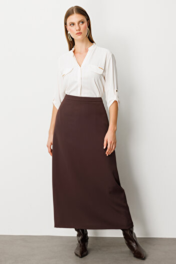Ekol Maxi Boy Crepe Skirt Brown