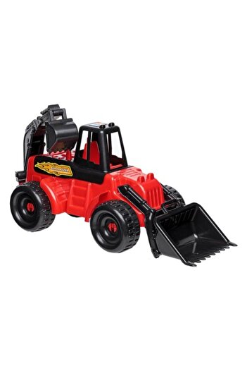 ANTBRO Toy construction vehicle Antbro® bulldozer with arm extended to 88 cm, red/black, plastic, 88x20x25