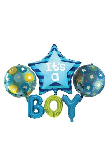 zola Foil Balloons, Zola®, It's a boy, 4 pieces, blue, green