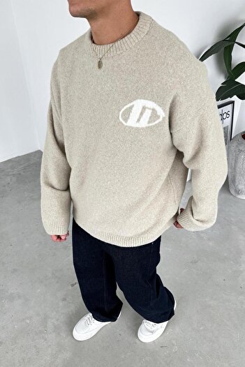 HAFKAGİYİM Beige Soft Premium Oversize Sweater