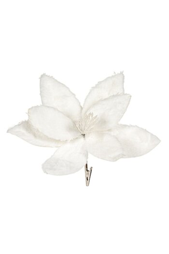 OEM Poinsettia Flower with White Fur, 24.9 cm
