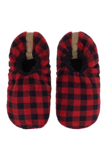 ANTBRO Men's Antbro® House Slippers, Bordo Checked with Non-slip Sole, Size 41-43