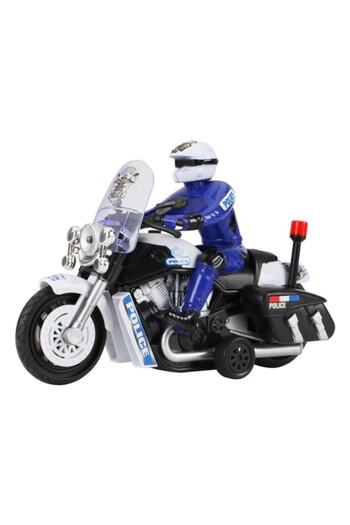 ANTBRO ® police motorcycle toy with driver, sounds and lights, white/blue
