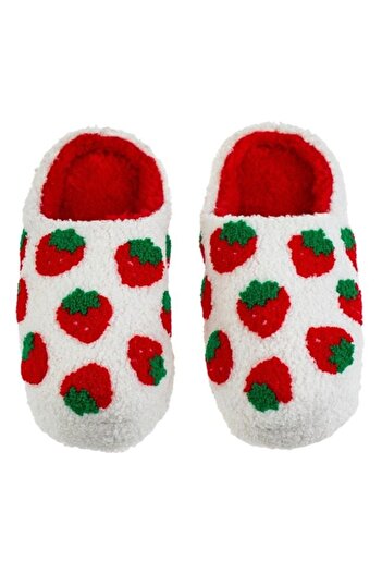 ANTBRO Home Slippers for Women, Strawberry Pattern, Double Sole, Size 39-40
