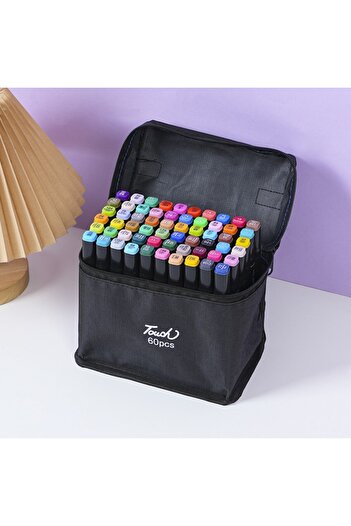 Rotixfy Set 60 Professional Markers – Vibrant Colors, Dual Tip, Alcohol-Based, Ideal for Art and Design