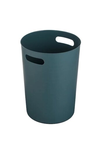 ANTBRO office trash bin, plastic, petrol color, matte texture with handles, Ø22x30.5cm