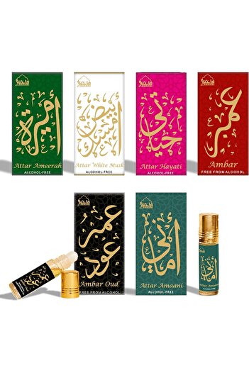 dukhni Attar Oil Set | Authentic Arabic Fragrance Oils | 100% Pure, Alcohol-Free Halal Blends | Amaa