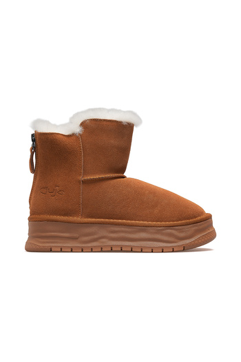 Guja Γυναικείες μπότες από nubuck δέρμα με γούνα για καθημερινή χρήση 25k 24k156-2 Z Camel Nubuck