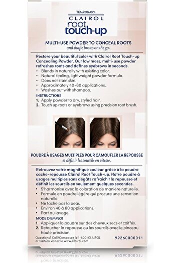 Clairol Temporary Root Touch-Up Powder by Clairol, Dark Brown, Natural, All Hair Types