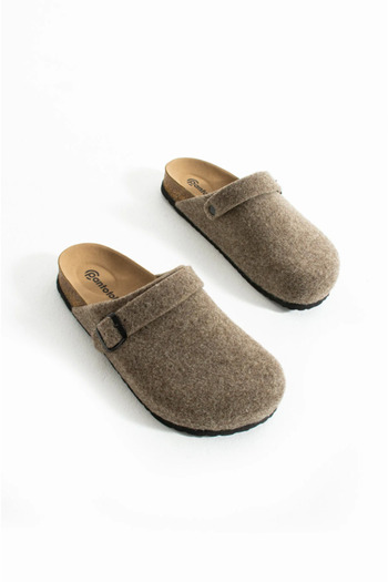 Cozi company Men's Cork Sole Orthopedic Felted Winter Closed-Front Sabo Daily Comfortable House Slippers