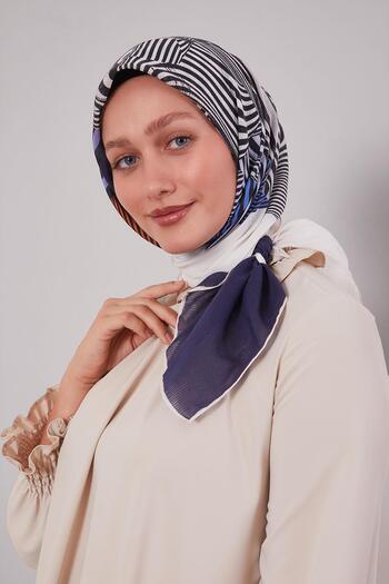Levidor Ecru Hologram Pattern Cotton Scarf
