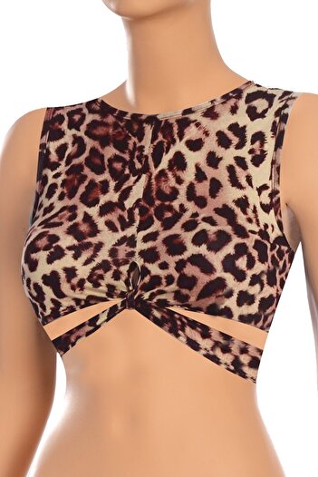 Öts Women's Bra Leopard Bustier (96% Cotton - 4% Elastane)