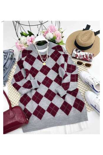 MODA VEDAT Square Patterned Knitwear Sweater