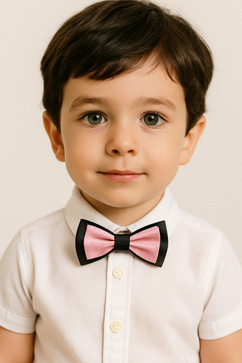 Masal Dünyası Bursa Black Pink Double Layer Elastic Baby Boy/Child Bow Tie