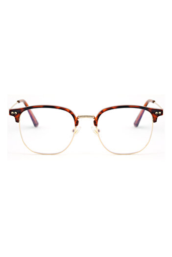 Angel Eyes Unisex Metal Leopard Pattern Framed Computer Glasses Blue Light Protective Clear Lens