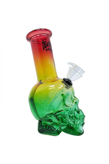 Death Row Records Water Pipe Skull Bubbler Rasta 15cm (USA)