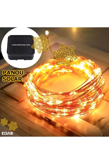 OEM Christmas Solar-Powered Light Installation 30m with Remote, Copper Wire, Warm White, 300 LEDs