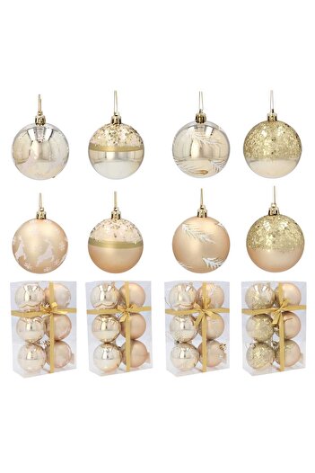 Selgot Christmas Ornaments, 7 cm, Gold, Set of 6