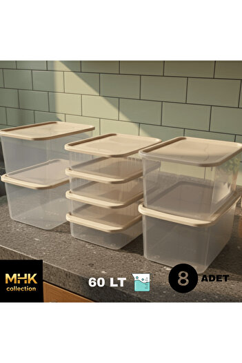 MHK Collection Mega Organizing: Premium Lid Storage Set (8 Pieces) 60 Lt