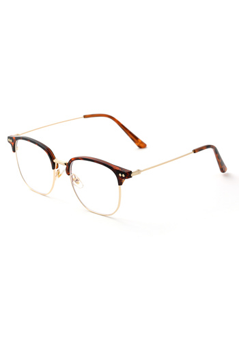 Angel Eyes Unisex Metal Leopard Pattern Framed Computer Glasses Blue Light Protective Clear Lens