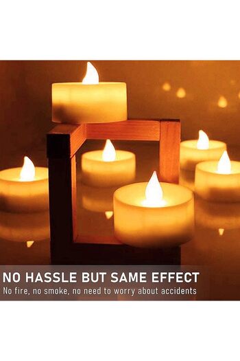 Cuisine Art Realistic Bright Flameless LED Tea Light Candles, Battery Powered, Unscented Tealights,