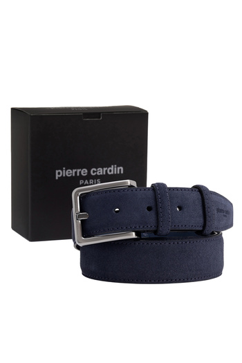 Pierre Cardin Navy Blue Suede Leather Men's Belt (Width 3.5 cm) Pc01009L3S