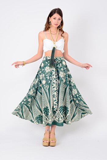 Park Moda An10658 Marine Belt Detail Skirt