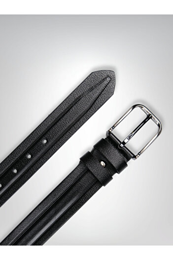 MFT Leather Design Genuine Leather Men's Belt - Single Stitch Buffalo Leather, 4cm, Black |   8570R