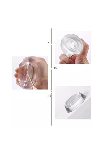 Doty Set of 4 FootPad anti-vibration mounts, for washing machine and furniture, silicone, transparent, 7x2