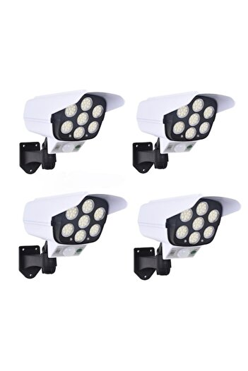 Telemag Set de 4 lămpi solare cu cameră de supraveghere falsă 77 LED-uri