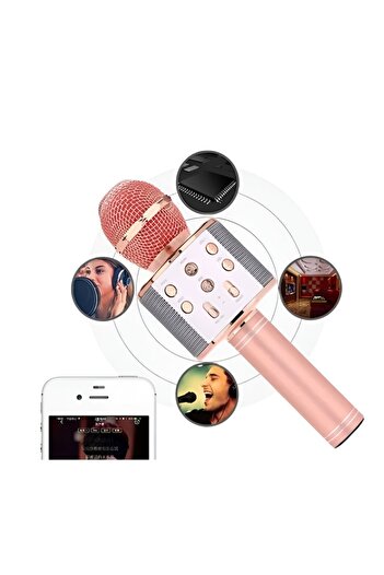 RLN Electronics Wireless Karaoke Microphone for Kids with Integrated Speaker
