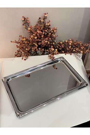 aljahwari Tea and coffee tray, 50x32cm, shiny silver