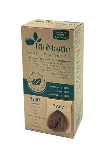 BIOMAGIC Hair Color Cream with Keratin and Argan Oil 77.07 Earthy Brown 170ml