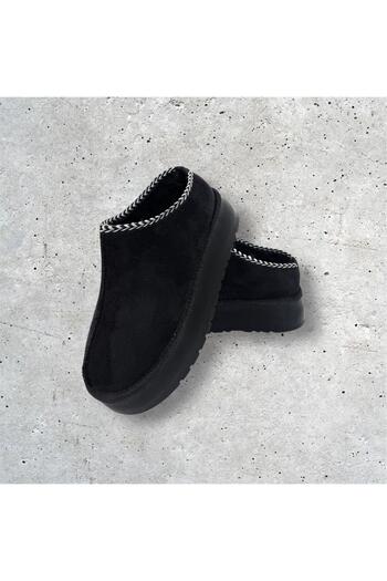 FURIA SHOES Women's Platform Fur Suede Slippers
