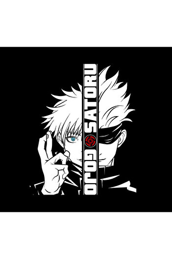 fame-stoned Jujutsu Kaisen Satoru Gojo Anime Printed Unisex 100% Cotton Hooded Black Sweatshirt