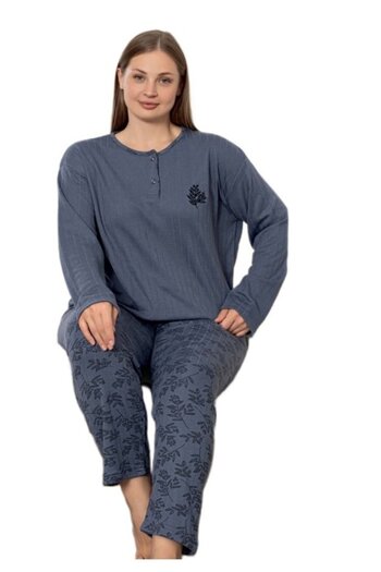 bipamuk Milan Winter Plus Size Women's Pajama Set Breathable Anti-Sweat 3Xl/5Xl