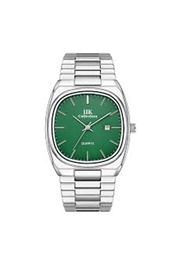 LOCK IIK Collection Men's Vintage Style Watch - Green Dial, Stainless Steel Band, Quartz Movement