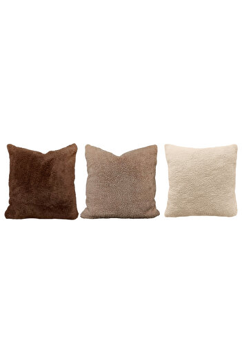 Alacastore Pelus Throw Pillow Cover 3-Piece Combination Brown Tones Decoration Home Textile Accessory Furniture