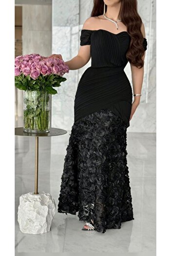 VİVİ Black floral dress