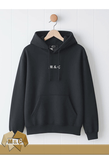 MÇ FAMİLY STORe M.Ç Men's Hooded Long Sleeve Sweatshirt Seasonal Special Symbolic Design Pocketed Hoodie