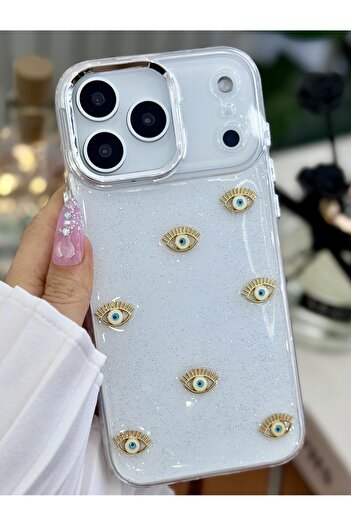 Go Aksesuar iPhone 17 Promax Compatible Mini Evil Eye Toy Designed Silicone Case